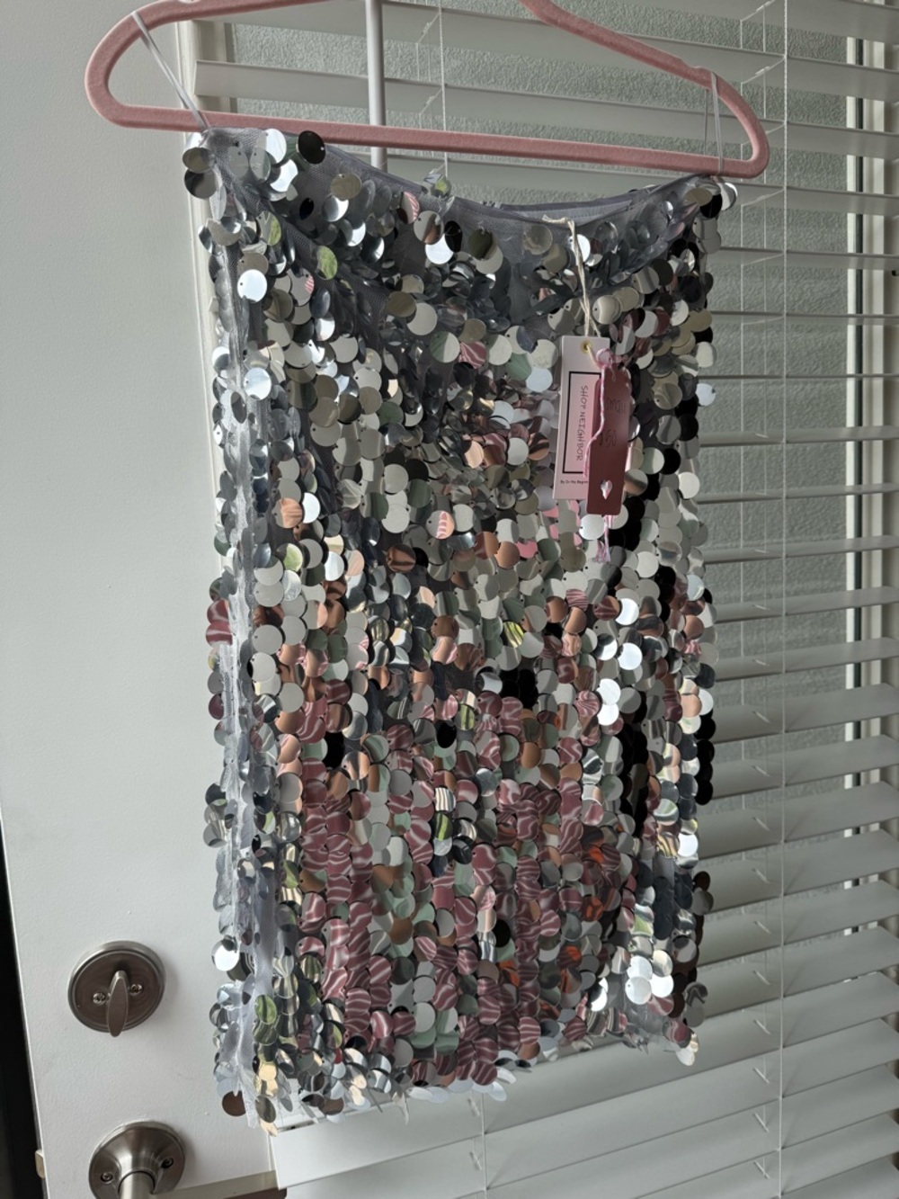 Sequin Mini Dress in Silver - Sparkling Party Style
